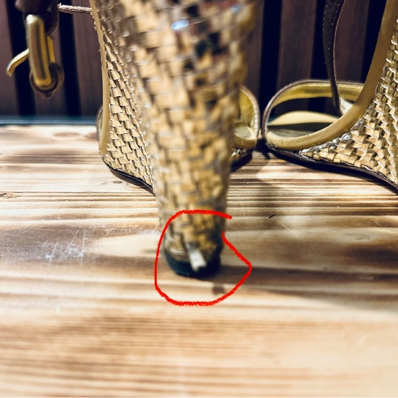 Coach Brown - Gold Wedge Sandals - Picture 5 of 7